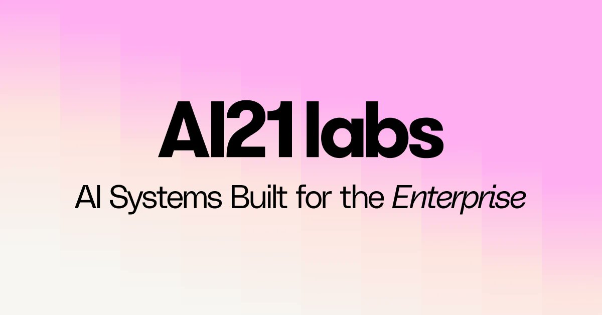 Ai_Tools2's tweet card. AI21 Labs builds Foundation Models and AI Systems for the enterprise. Power your most critical enterprise workflows with accurate, reliable, and scalable AI.