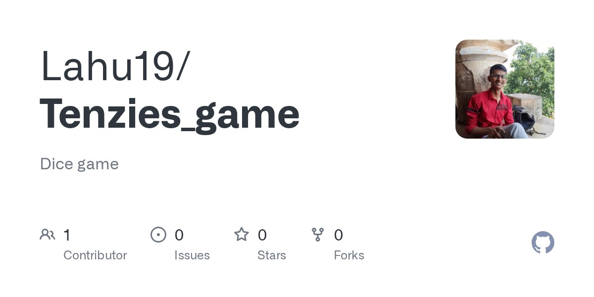 LahuAndhale7's tweet card. Dice game. Contribute to Lahu19/Tenzies_game development by creating an account on GitHub.