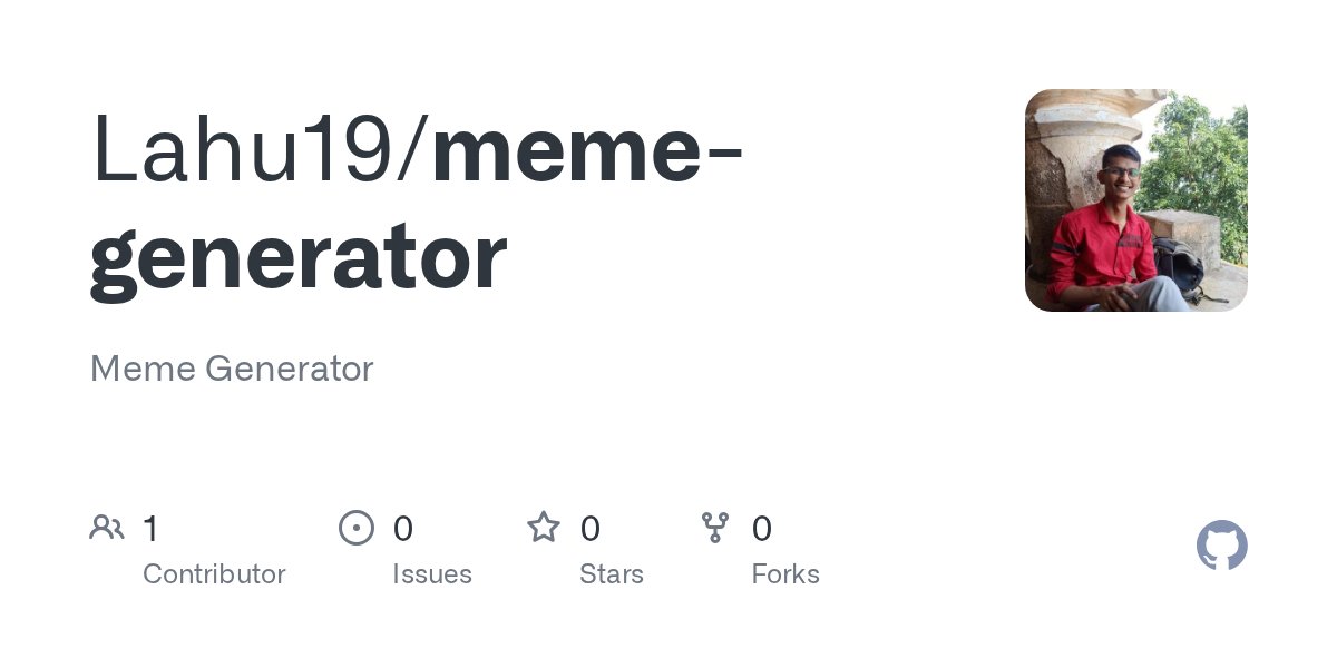 LahuAndhale7's tweet card. Meme Generator. Contribute to Lahu19/meme-generator development by creating an account on GitHub.