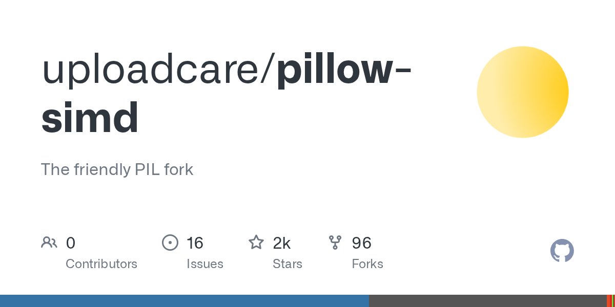 Python4Jobs's tweet card. The friendly PIL fork. Contribute to uploadcare/pillow-simd development by creating an account on GitHub.
