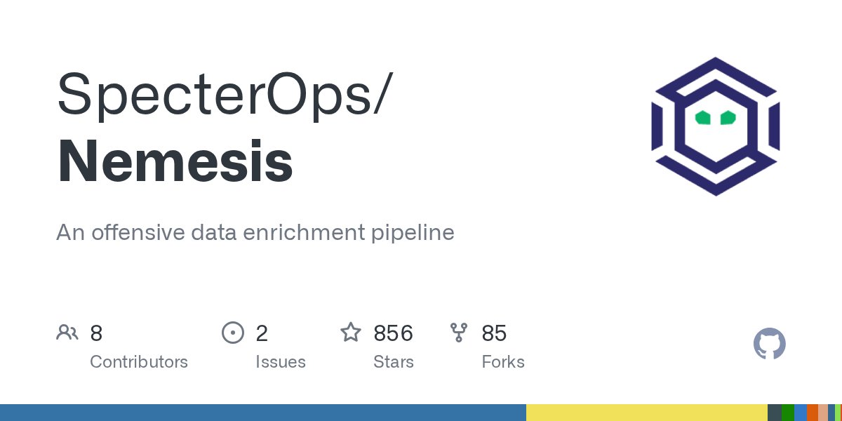 harmj0y's tweet card. An offensive data enrichment pipeline. Contribute to SpecterOps/Nemesis development by creating an account on GitHub.