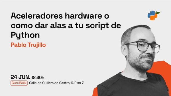 python_vlc's tweet card. **Primero la charla** En tiempos de IA, los aceleradores hardware van a ser más necesarios que nunca. Desde GPUs hasta módulos como Coral, estos dispositivos proporcionan u