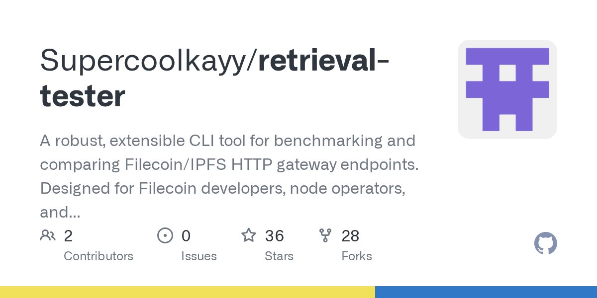 HabeeblaiM's tweet card. A robust, extensible CLI tool for benchmarking and comparing Filecoin/IPFS HTTP gateway endpoints. Designed for Filecoin developers, node operators, and researchers to measure retrieval performance...