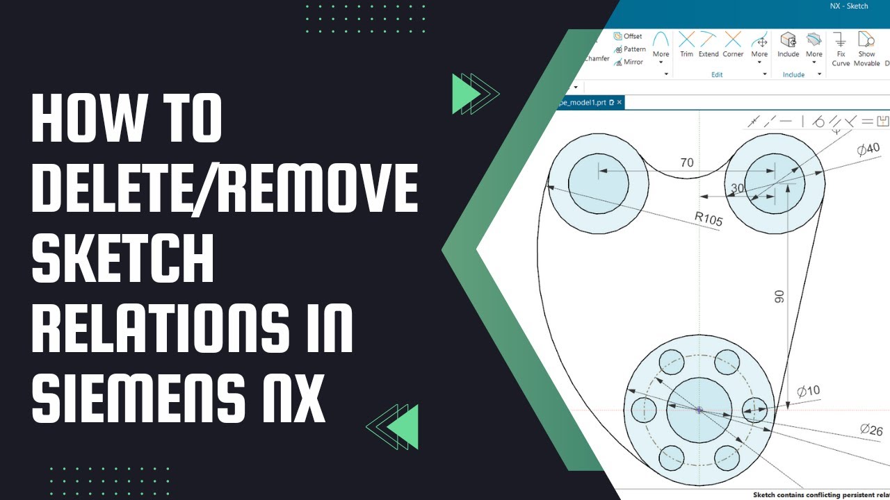UnderDriveMedia's tweet card. How to Remove/Delete Sketch Relations in Siemens NX | SIEMENS NX...