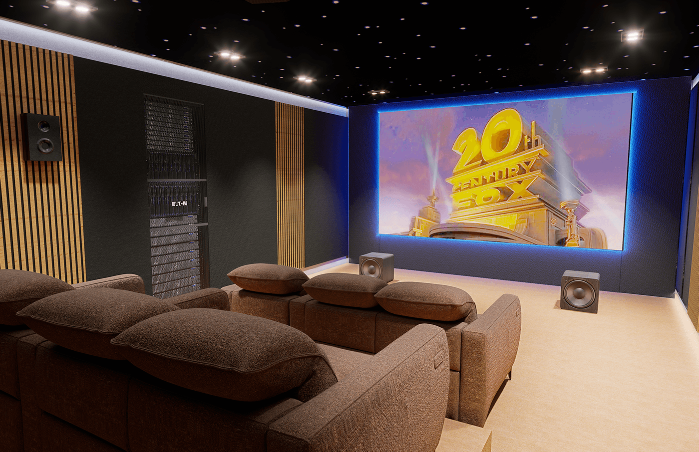 lounisougour's tweet card. Private Home Cinema – 3D Design and Visualization