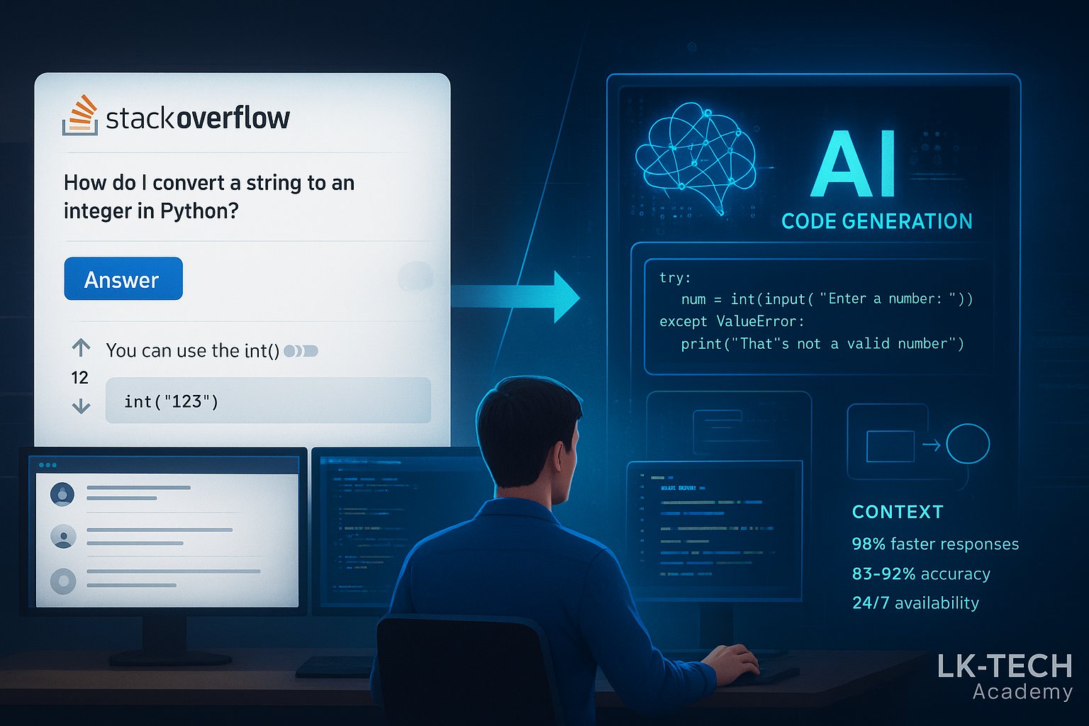 nandunh's tweet card. Explore AI-powered Q&A platforms vs StackOverflow in 2025. Analysis of AI coding assistants, implementation examples, and future of developer communities.