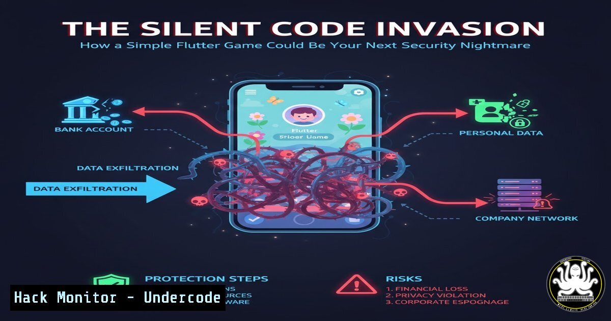 UndercodeUpdate's tweet card. The Silent Code Invasion: How a Simple Flutter Game Could Be Your Next Security Nightmare - "Undercode Testing": Monitor hackers like a pro. Get real-time