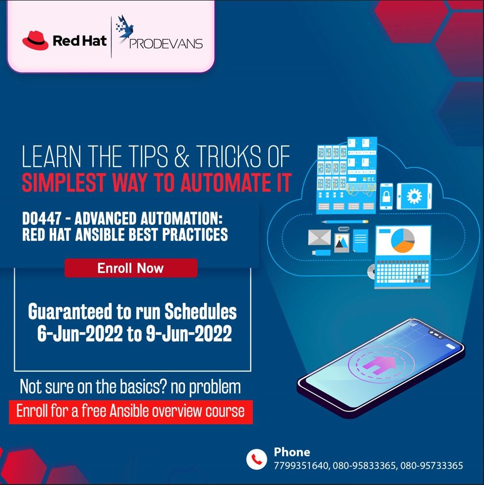 TechProdevans's tweet card. Enroll for a free Ansible Overview course now: https://lnkd.in/g4fTWKCJ Become an expert in building and implementing automation across an organization, and boost your job prospects to the highest...