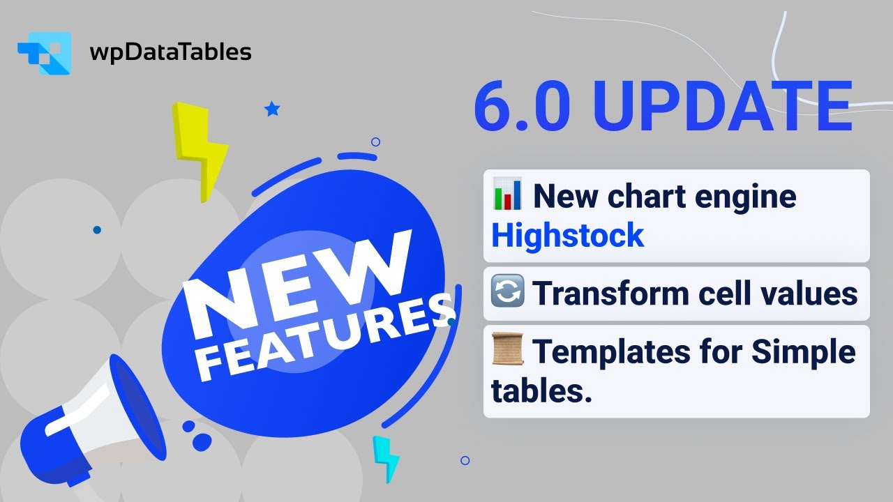 wpdatatables's tweet card. NEW UPDATE: wpDataTables 6.0 version Tables and Charts WordPress...
