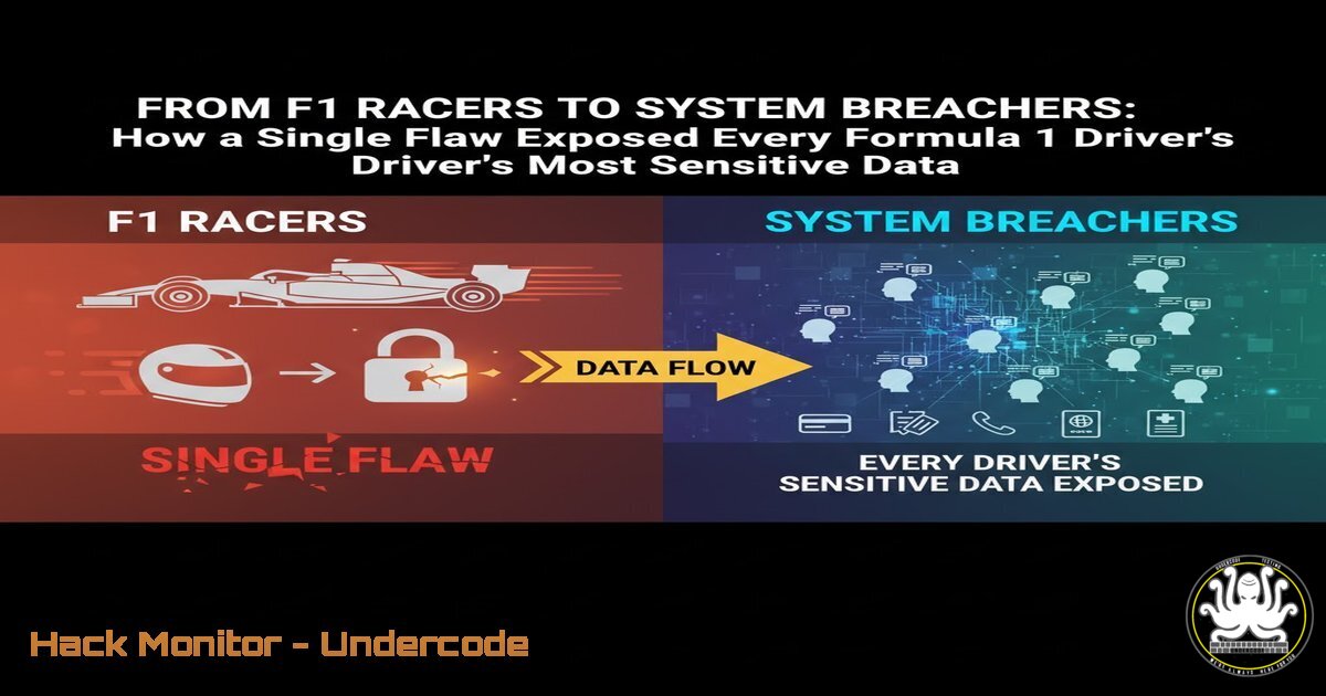 UndercodeUpdate's tweet card. From F1 Racers to System Breachers: How a Single Flaw Exposed Every Formula 1 Driver's Most Sensitive Data - "Undercode Testing": Monitor hackers like a pro.
