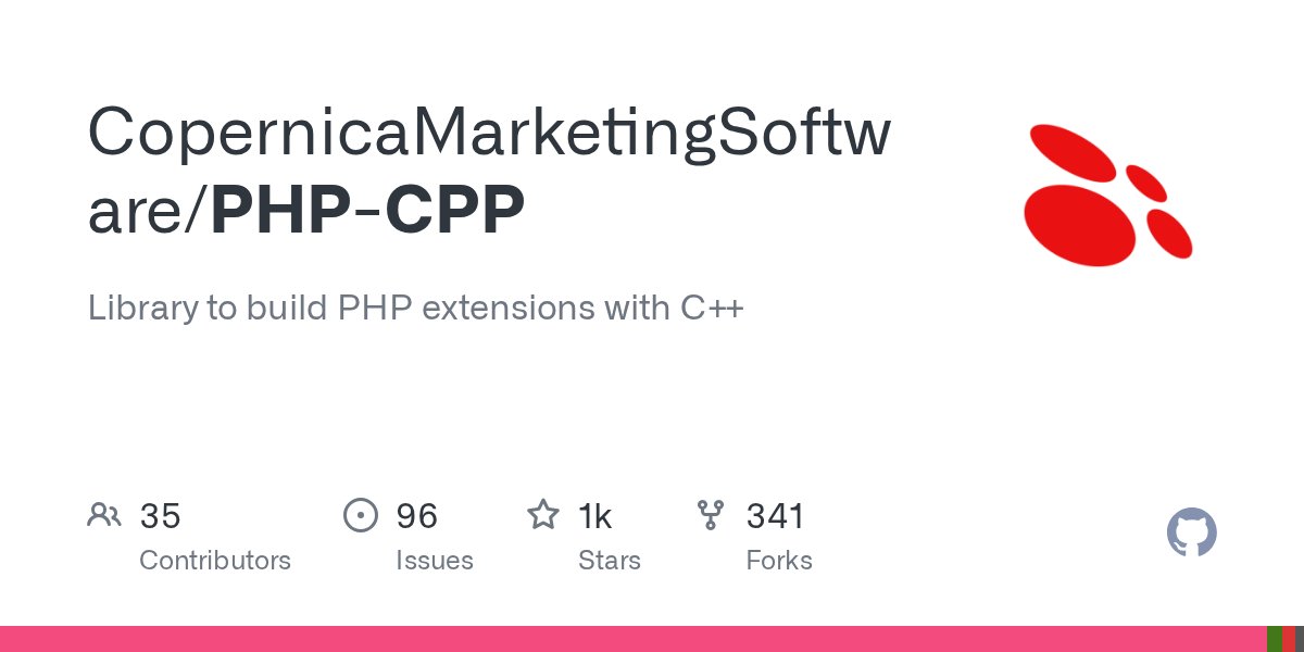 PHPCPP's tweet card. Library to build PHP extensions with C++. Contribute to CopernicaMarketingSoftware/PHP-CPP development by creating an account on GitHub.