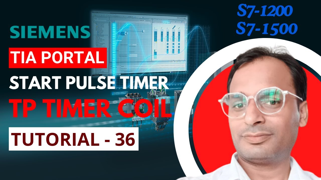 raaz_nayak's tweet card. Siemens TIA Portal Training 36 - Pulse Timer Coil in PLC | Start...