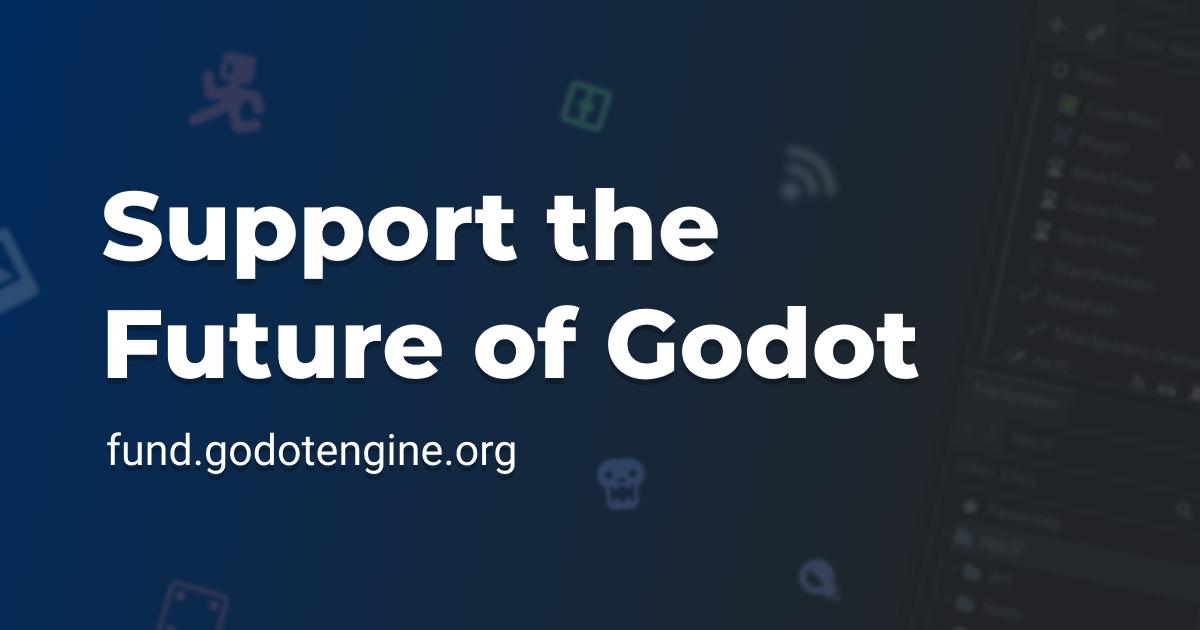 GodotTutorials's tweet card. Join the Development Fund and support the Godot Foundation to work on Godot Engine.