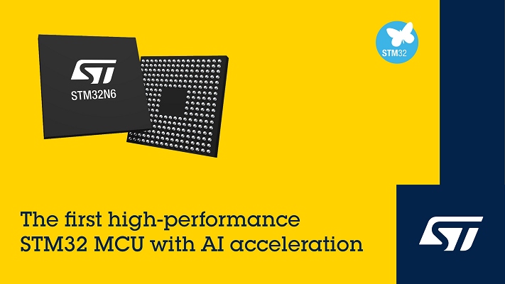 electronics_med's tweet card. STMicroelectronics introduces the STM32N6 MCU series with the powerful Neural-ART Accelerator NPU, enabling AI at the edge for real-time applications like computer vision, audio processing, and more....