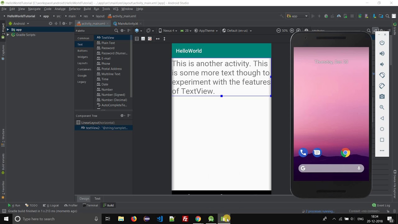 tutorialkart's tweet card. How to change text size of TextView