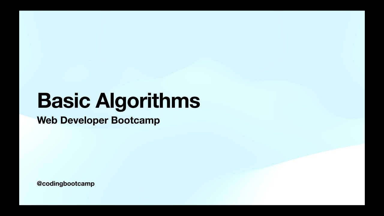 codingbootcamp0's tweet card. Web Developer Bootcamp Ep 01: Introduction to Basic Algorithms