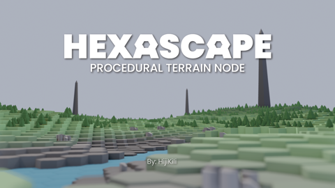 Hiji_Kili's tweet card. Hexascape - Procedural Terrain Node Hi everyone! I'm here to introduce you to my small blender project, Hexascape! A procedural terrain system that g...