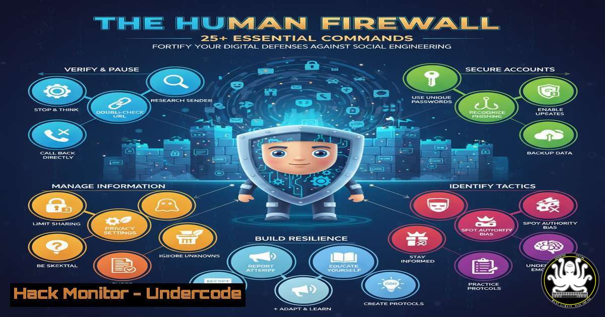 UndercodeUpdate's tweet card. The Human Firewall: 25+ Essential Commands to Fortify Your Digital Defenses Against Social Engineering - "Undercode Testing": Monitor hackers like a pro. Get