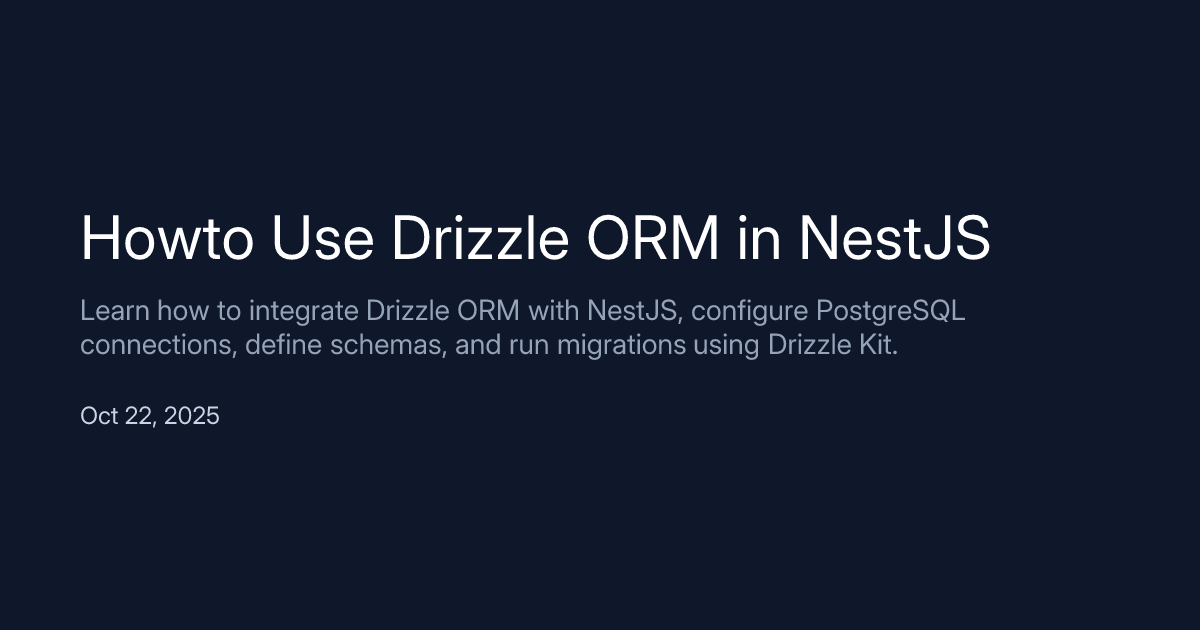 jsdevspace's tweet card. Learn how to integrate Drizzle ORM with NestJS, configure PostgreSQL connections, define schemas, and run migrations using Drizzle Kit.