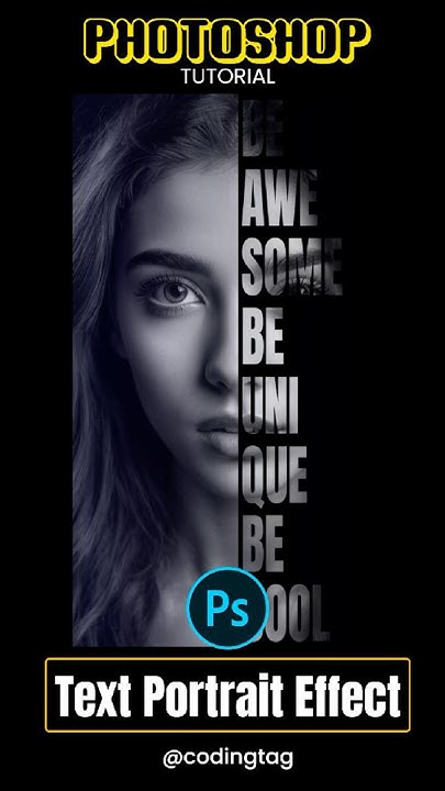 Codingtag's tweet card. How to create Text Portrait Effects in Photoshop #TextPortrait...