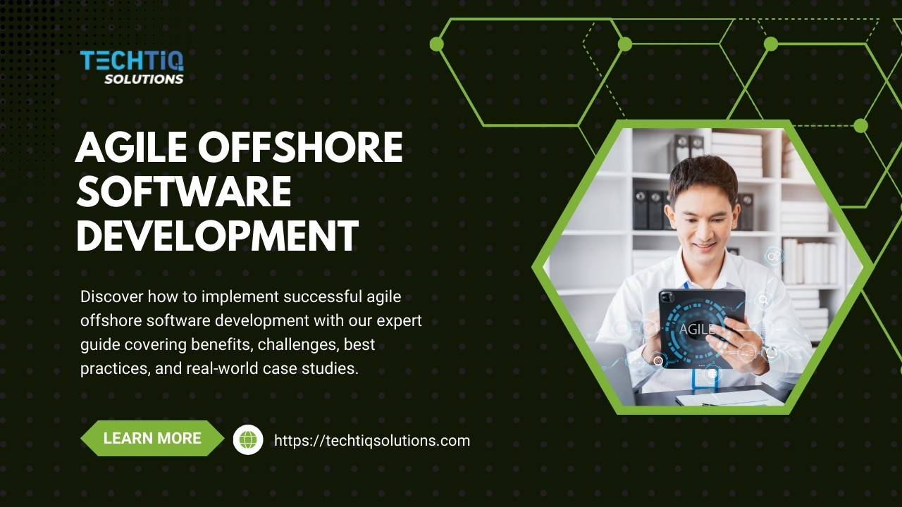 TechTIQ_'s tweet card. Agile offshore software development merges two powerful concepts in the tech world: agile methodology and offshore development.