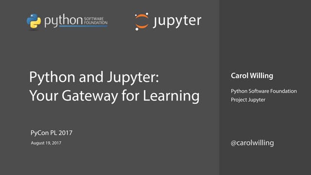 WillingCarol's tweet card. Python and Jupyter: Your Gateway for Learning