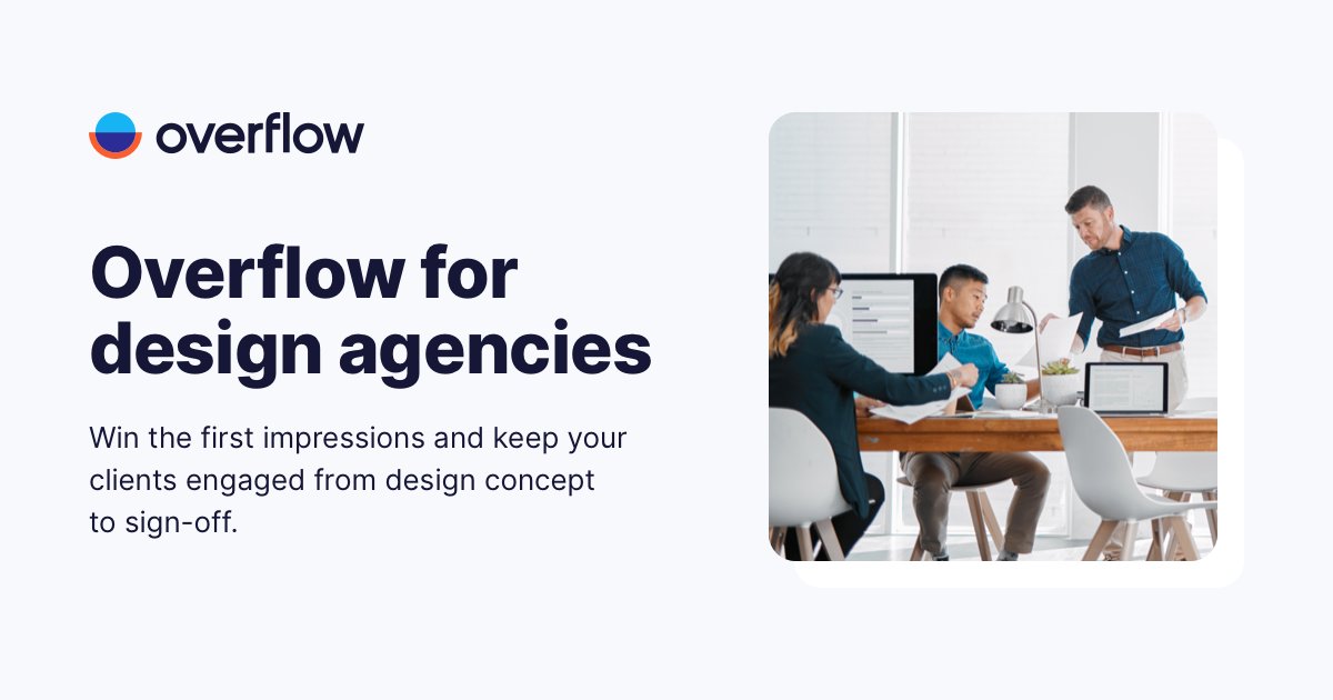 overflowapp's tweet card. Learn how you can design presentations with Overflow to win the first impressions. Keep your clients engaged from design concept, all the way to sign-off.