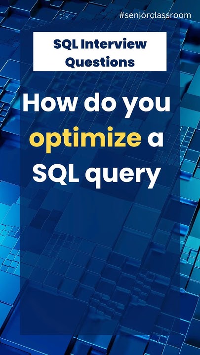 NetCochin's tweet card. How do you optimize a SQL query? #sql #sqlinterviewquestions #sqlfo...