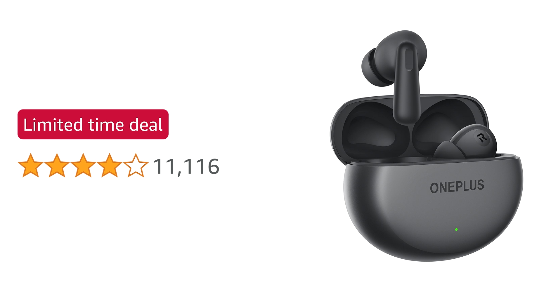 TechDealFinder0's tweet card. OnePlus Nord Buds 3 Truly Wireless Bluetooth Earbuds with up to 32dB Active Noise Cancellation and 12.4mm Dynamic Drivers, 10mins for 11Hours Fast charging with Up to 43h music playback, Bluetooth BT...