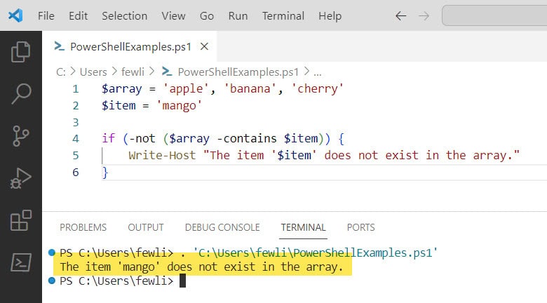 PowerShellFAQs's tweet card. This PowerShell tutorial explains everything about how to Check If an Item Does Not Exist in an Array in PowerShell using various methods.