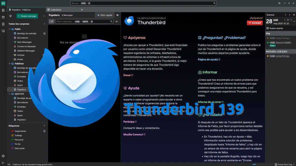 DesdeLinux's tweet card. Descubre todo sobre Thunderbird 139: nuevas funciones para notificaciones, mejoras en carpetas y parches de seguridad críticos.