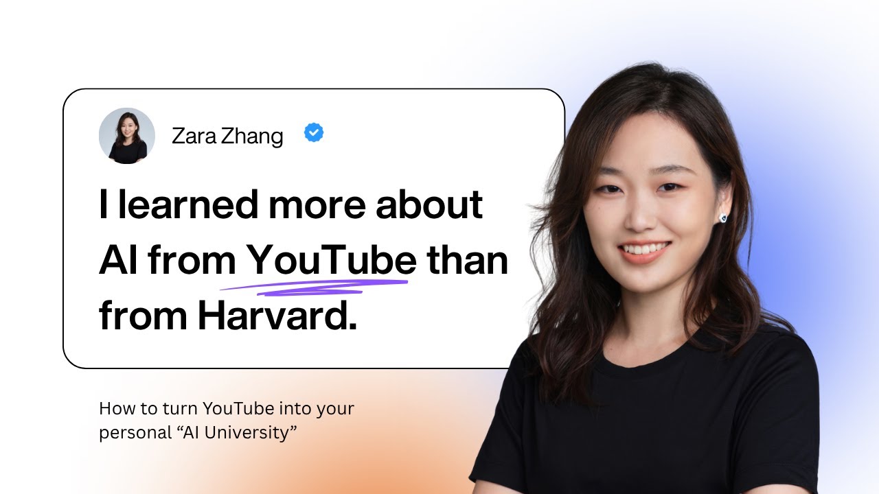 zarazhangrui's tweet card. How I learned AI from YouTube (more practical than Harvard)