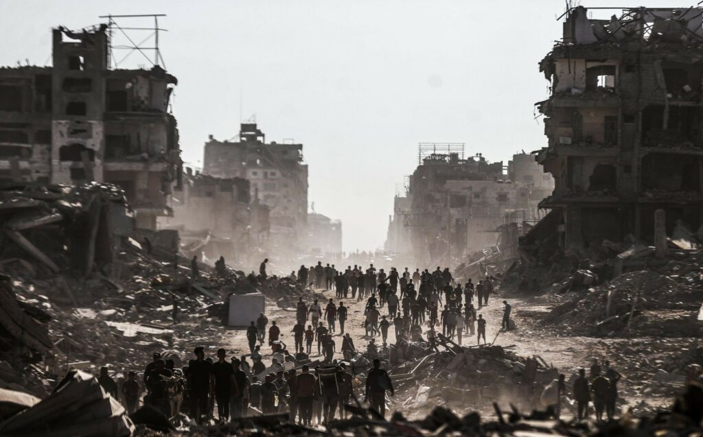 ProgIntl's tweet card. Amid a fragile ceasefire, displaced Palestinians returning to Gaza City are finding their homes systematically destroyed, facing a landscape of total rubble and a desperate lack of shelter, which has...