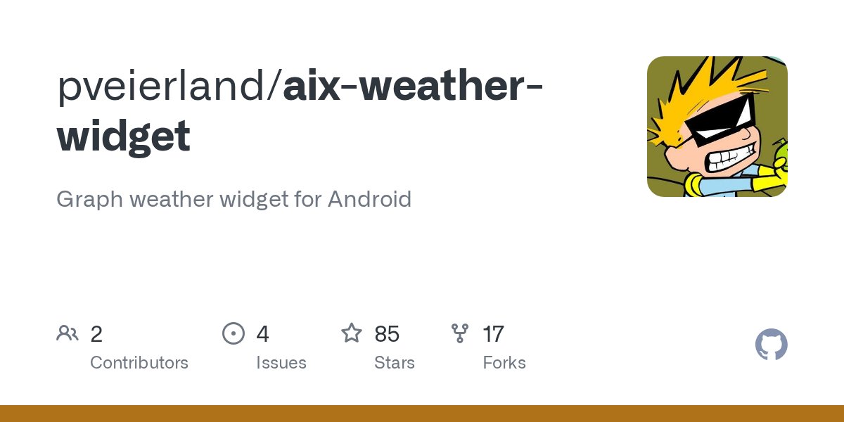 oss_java's tweet card. Graph weather widget for Android. Contribute to pveierland/aix-weather-widget development by creating an account on GitHub.