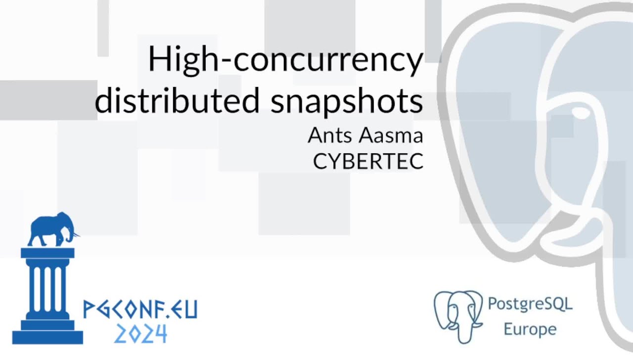 FranckPachot's tweet card. Ants Aasma - High-concurrency distributed snapshots (PGConf.EU 2024)