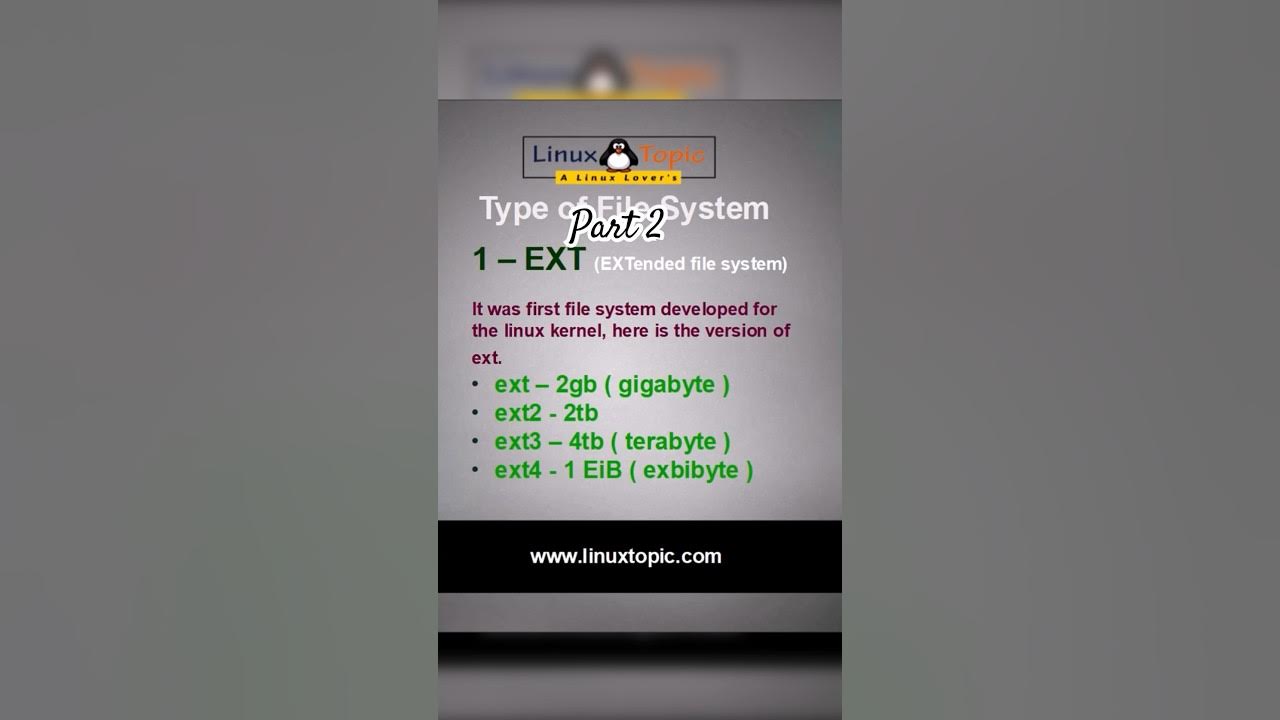 lokeshc2's tweet card. Basic of Linux: Type of Filesystem ( ext file system) #shorts...