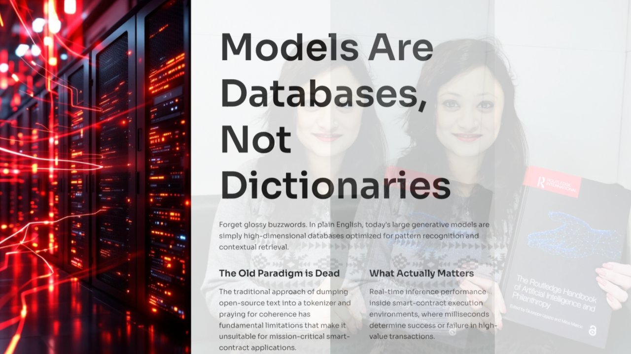 Iamdataqueen's tweet card. Language Models Are Databases, Not Dictionaries Forget glossy buzzwords. In plain English, today’s large generative models are simply high-dimensional databases.