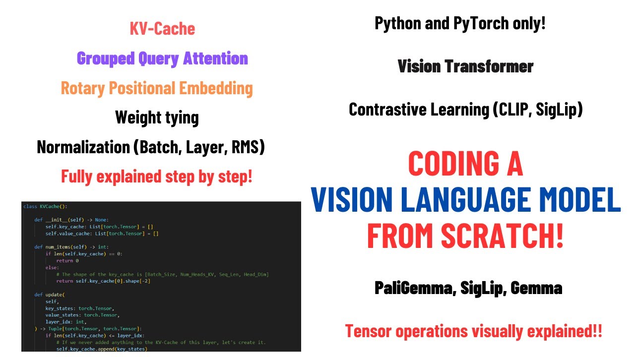 ViditOstwal's tweet card. Coding a Multimodal (Vision) Language Model from scratch in PyTorch...