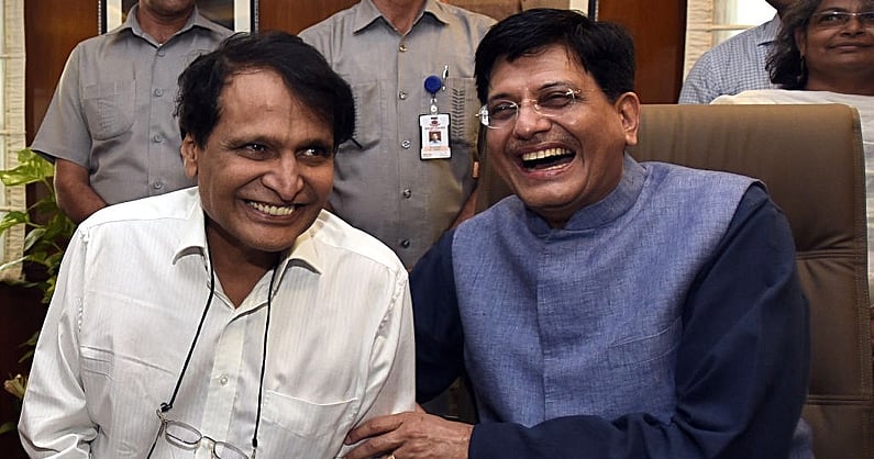 NH_India's tweet card. The Railways Ministry funded as many as 1,023 air trips by private airlines for Piyush Goyal, fellow ministers, ministers’ relatives, attendants, staff from 2016 till date, found a Newslaundry report