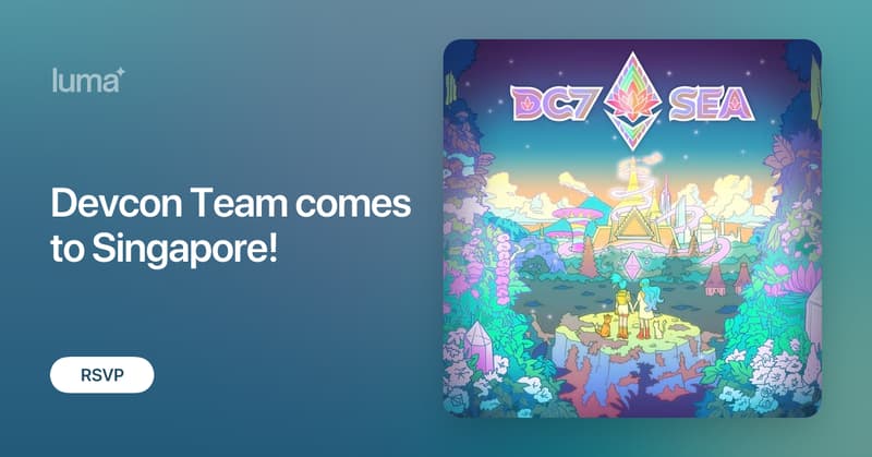 ethereum_sg's tweet card. Join us in welcoming some very special guests to the Lion City - Ethereum Foundation's Devcon Team!! On the 29th of April, we will be hosting a meet and greet…