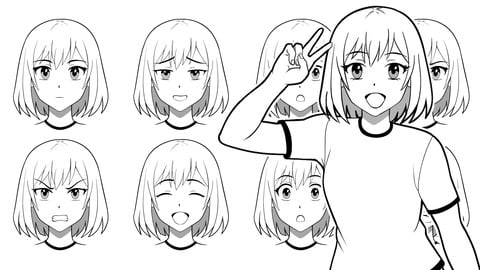 artvandini's tweet card. Learn to draw anime facial features & expressions — create 8 face variations using beginner-friendly techniques - Free Course