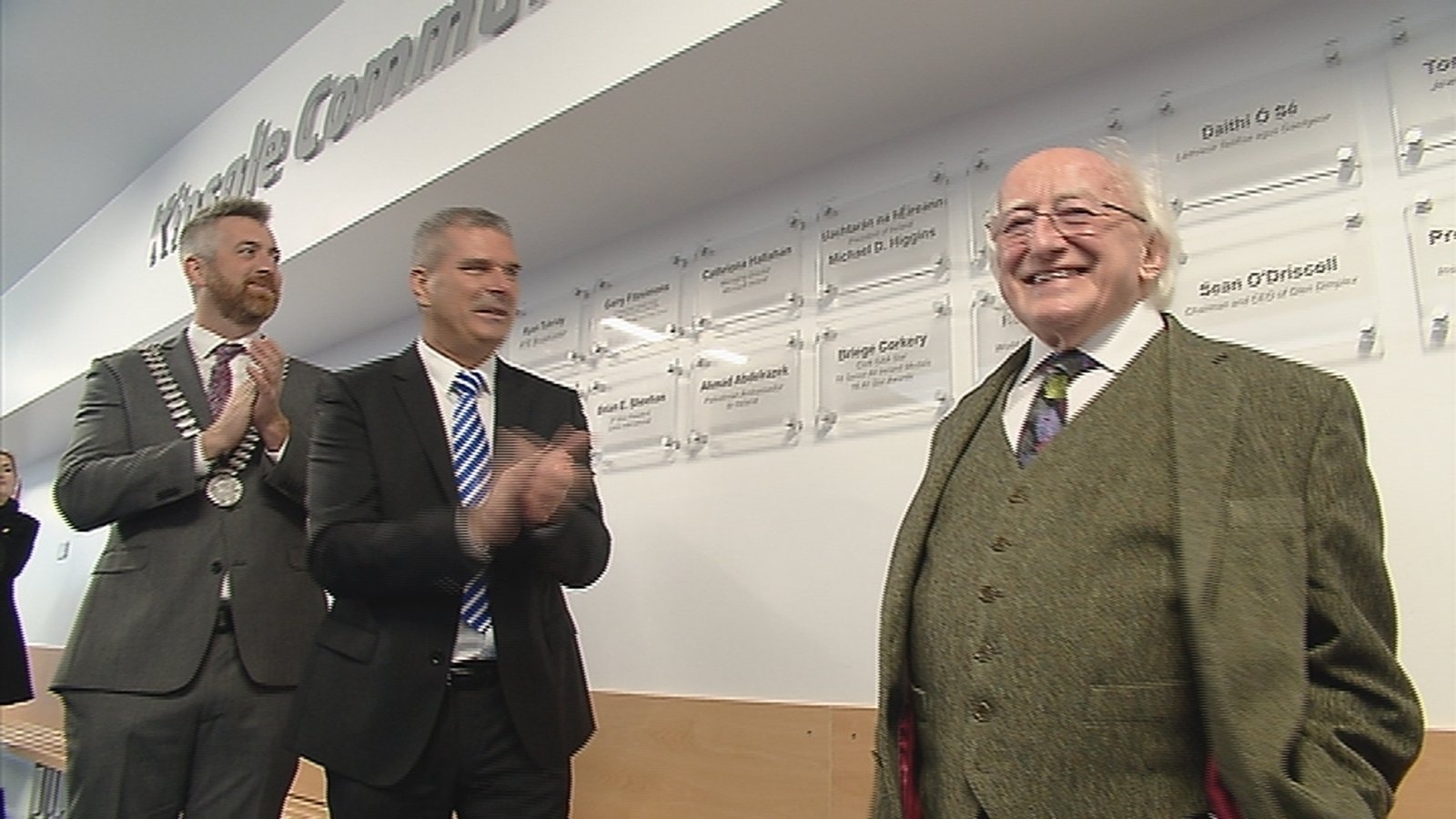 KinsaleComSch's tweet card. President Michael D Higgins has said Irish people have a long history of emigration and sending money home and these facts are important.