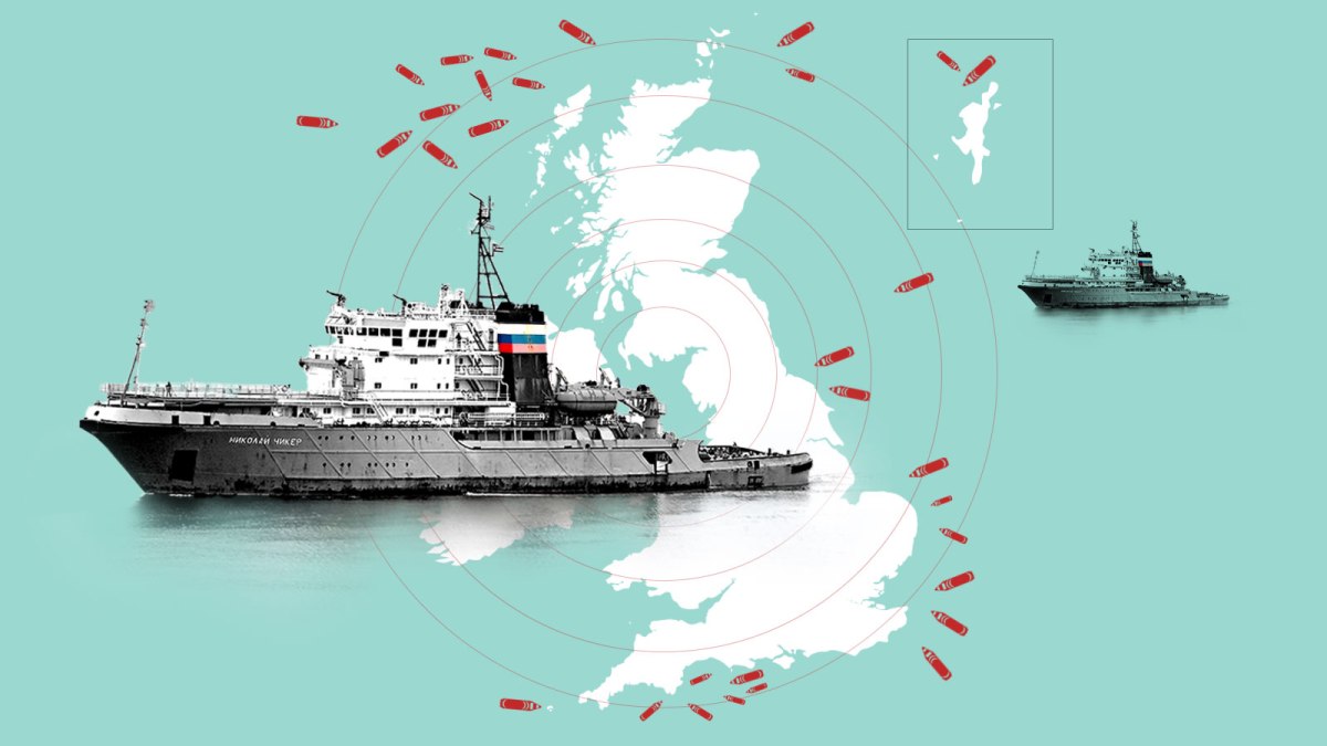 tomjs's tweet card. The Yantar, a Russian research and intelligence vessel, passed through British waters this week