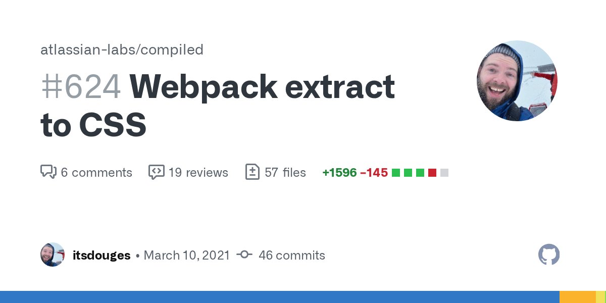compiledcss's tweet card. Restarting the spike using knowledge from #575 (thanks @jantimon!). Closes #575 Closes #58 TODO Modify webpack build to extract based on env variable so we can test both flows See if we can thro...