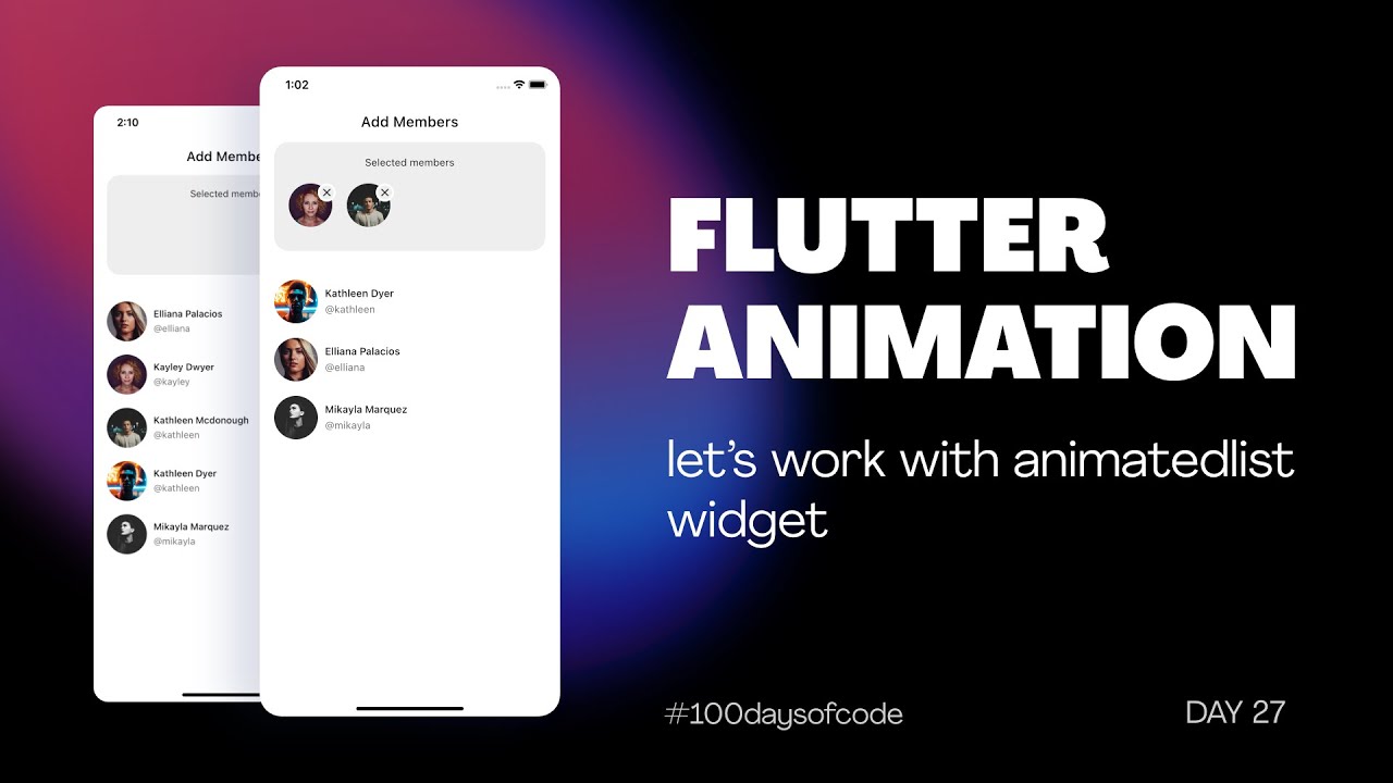 afgprogrammer's tweet card. Flutter Animation | Let's work with the AnimatedList Widget - Day 27