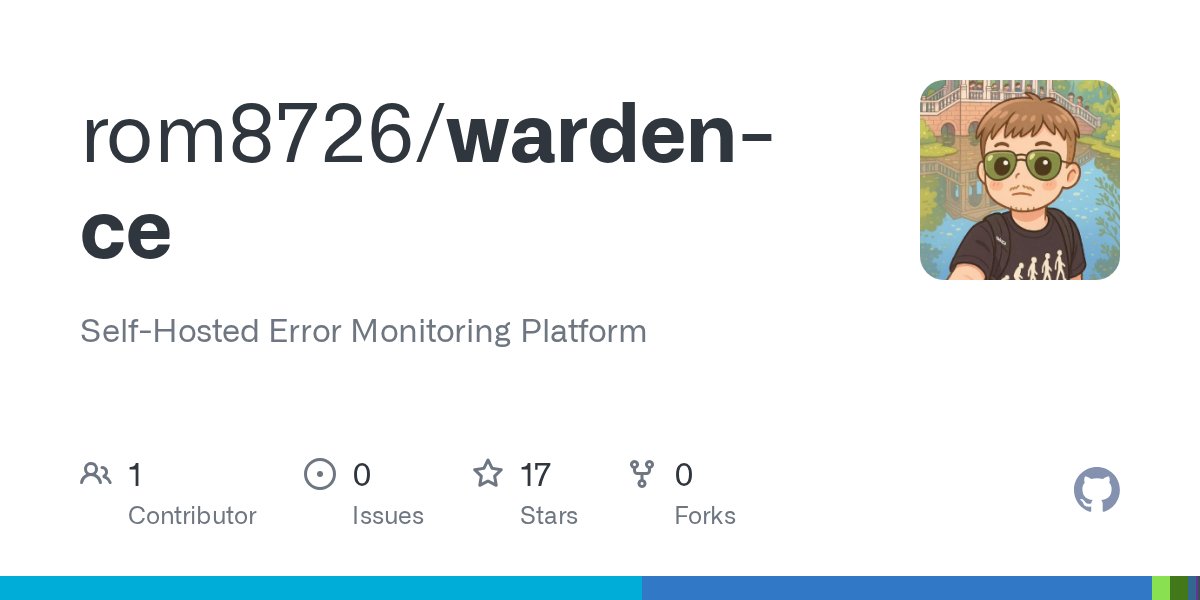 golangch's tweet card. Self-Hosted Error Monitoring Platform. Contribute to rom8726/warden-ce development by creating an account on GitHub.