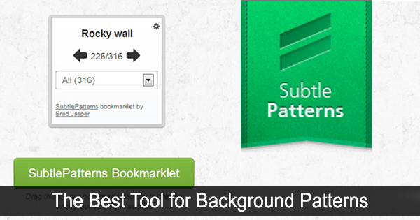Fay_toptal's tweet card. Learn how to use Subtle Patterns Bookmarklet for finding good background patterns for your website and previewing it in your site without any code editing.