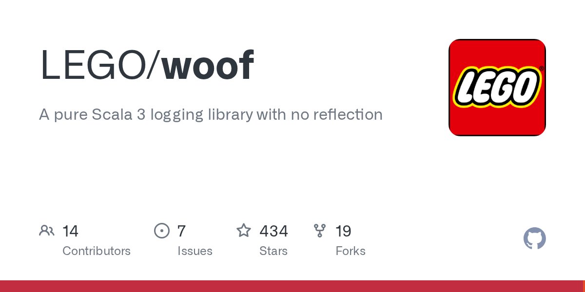 LEGOEngineering's tweet card. A pure Scala 3 logging library with no reflection. Contribute to LEGO/woof development by creating an account on GitHub.