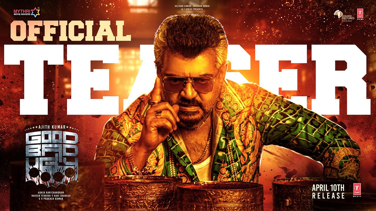 vmsanandh's tweet card. Good Bad Ugly Tamil Teaser | Ajith Kumar | Trisha | Adhik Ravichand...