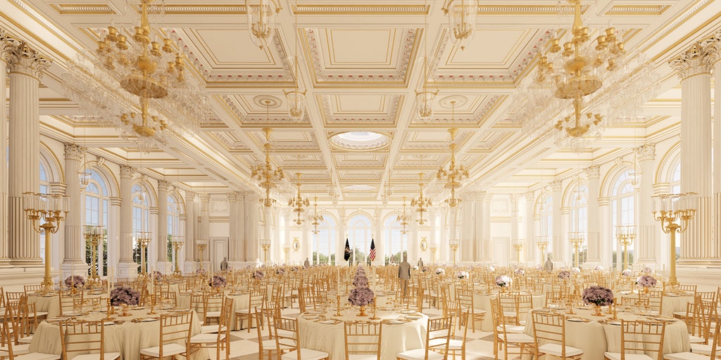 PressSec's tweet card. Democrats criticize Trump's White House ballroom construction project, calling it inappropriate despite private funding and historical precedent for presidential renovations.